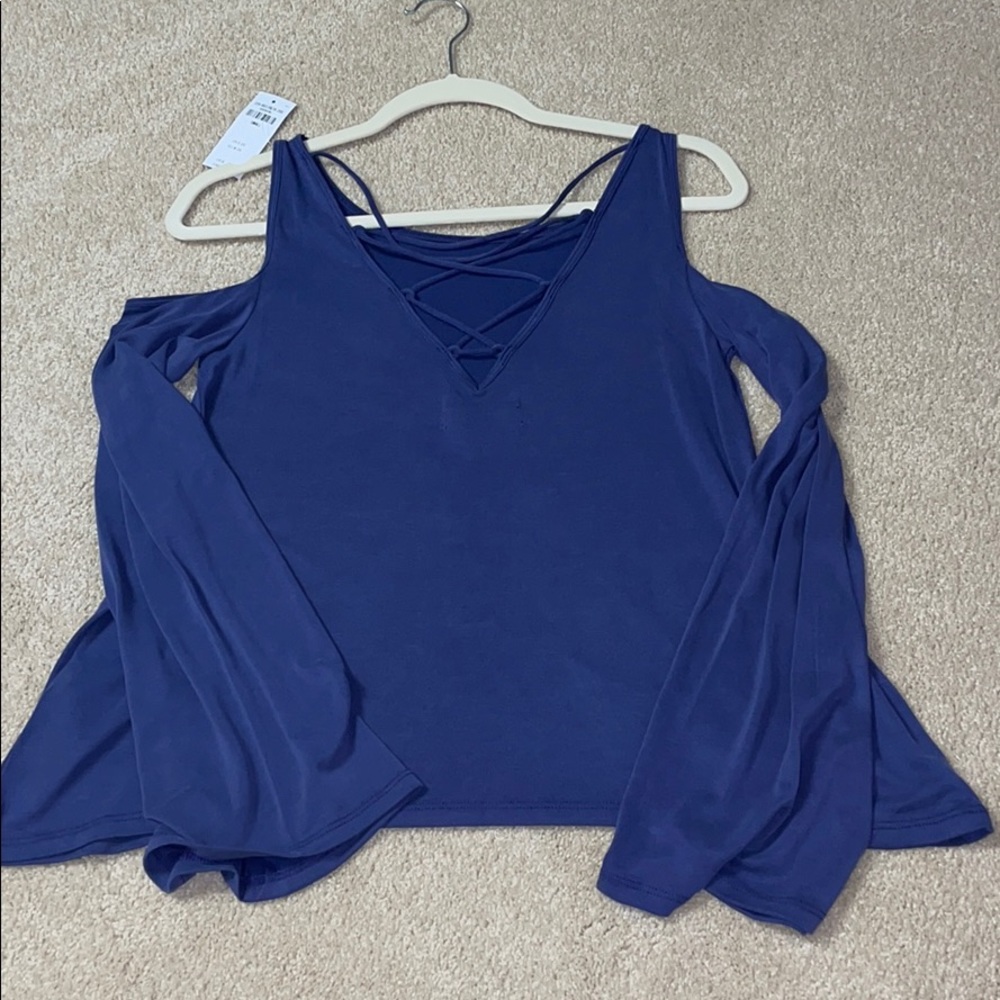 Purple flowy blouse